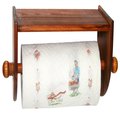 Home Basics Quick Install Rustic Pine Wood Wall Mounted Paper Towel Holder with Flat Top, Brown PH01130